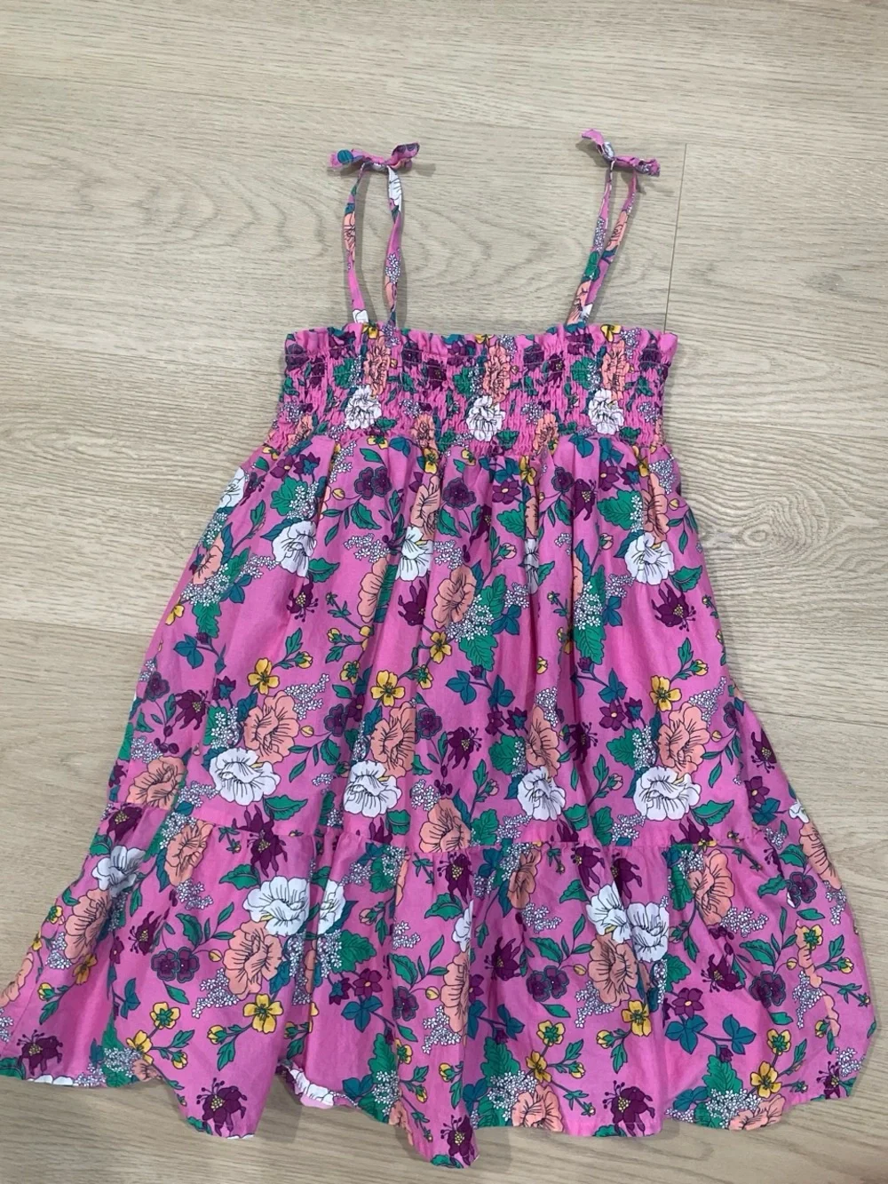 Janie and Jack Pink Floral Sundress with Multicolor Flowers